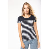 Marine-t-shirt ronde hals Bio dames