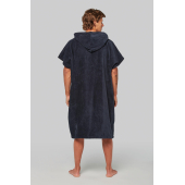 Uniseks poncho met capuchon van badstof